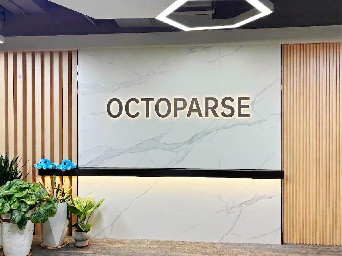 Empfangsbereich des Octoparse-Büros